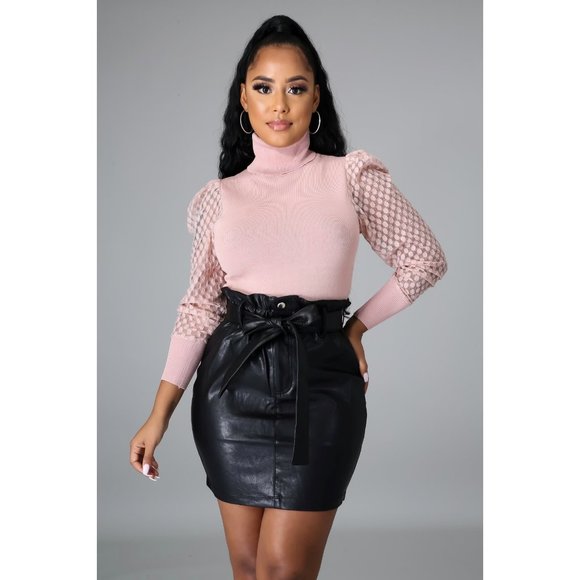 Tops - Mauve Long Sleeve Turtleneck Sweater Top #1715